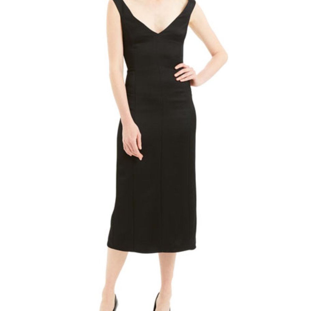 Theory Off-Shoulder Paneled Midi Dress Size 00